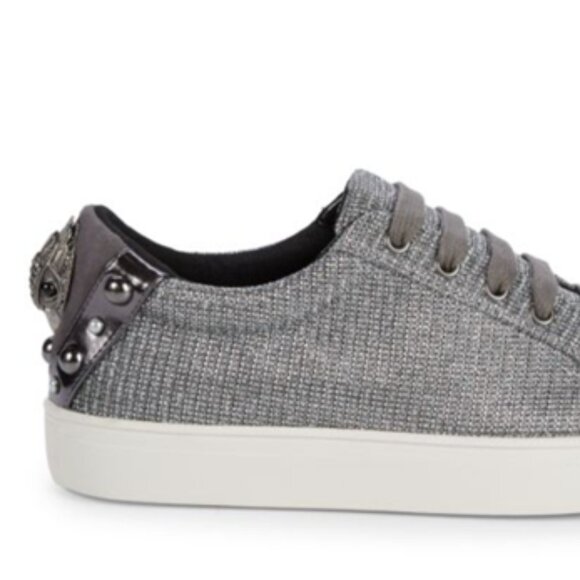 Kurt Geiger London Ludo Embellished Metallic Sneakers Sz 6.5 - Picture 1 of 9